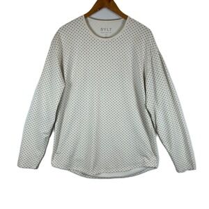 BYLT Basics‎ Drop Cut LUX Long Sleeve Crew Neck Polka Dot Mens XL Shirt